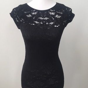 Black dress with mesh back and neckline